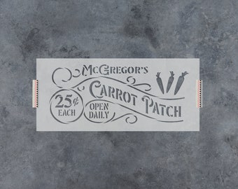 Carrot Patch Farmhouse Sign Stencil - Carrot Stencil, Patch Stencil, Farmhouse Stencil, Sign Stencils, Farmhouse Stencils, Farm Stencil