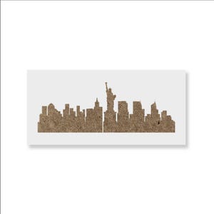 NYC Skyline Stencil for Painting | New York City Buildings and Skyline Stencils Decor image 3