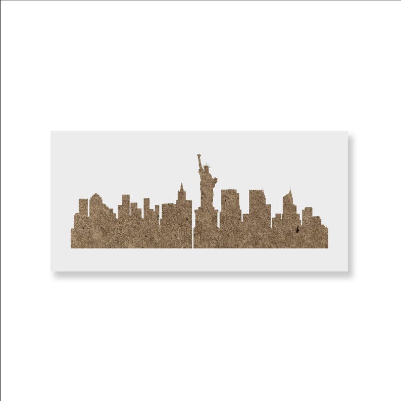 NYC Skyline Stencil for Painting | New York City Buildings and Skyline Stencils Decor image 3
