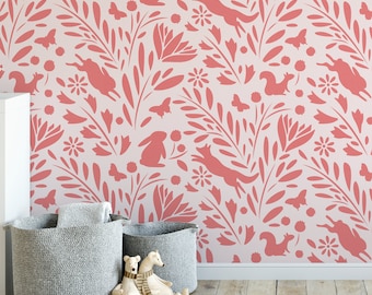 Forest Pattern Wall Stencil, Floral Wall Stencils For Painting, Stencils For Walls, Large Stencils for Painting Walls, Bathroom Wall Decor