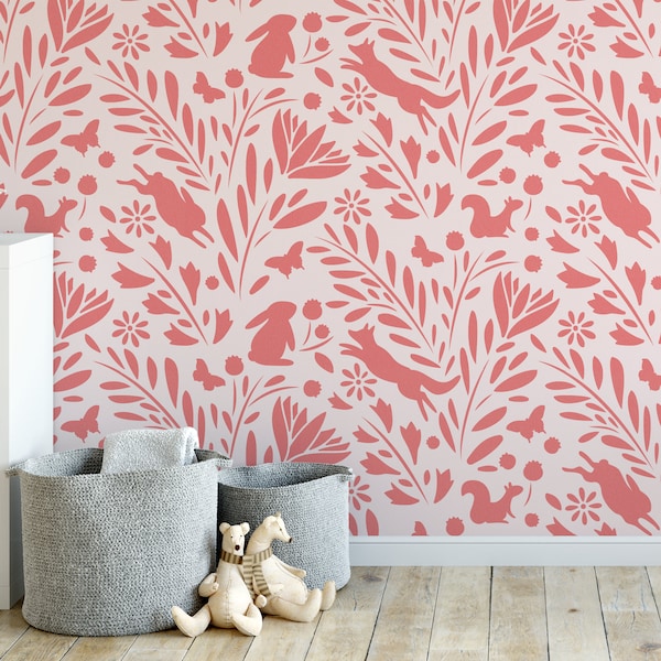 Forest Pattern Wall Stencil, Floral Wall Stencils For Painting, Stencils For Walls, Large Stencils for Painting Walls, Bathroom Wall Decor