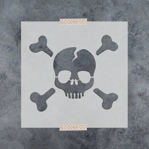 Skull and Crossbones Stencil - Bones Stencil, Skull Stencil, Cross Bones, Skull Stencils, Cross Bones Stencil, Pirate Stencils