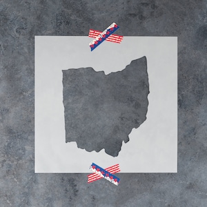Ohio State Outline Stencil for Fabric, Art, Craft Stencils, Plastic Ohio Template