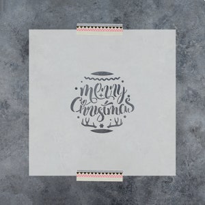 Merry Christmas Ornament Stencil - Christmas Stencils, Merry Christmas Stencils, Ornament Stencil, Holiday Stencil, Xmas Stencil