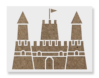 Sand Castle Stencil for Painting Walls, DIY Decor Crafts, Reusable Art Stencils Template