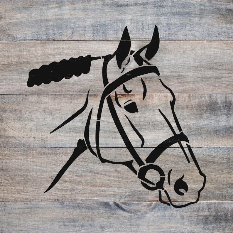 Horse Head Stencil Horse Stencils for Painting, Horse Wall Stencils, Equestrian Stencil, Farm Stencil image 2