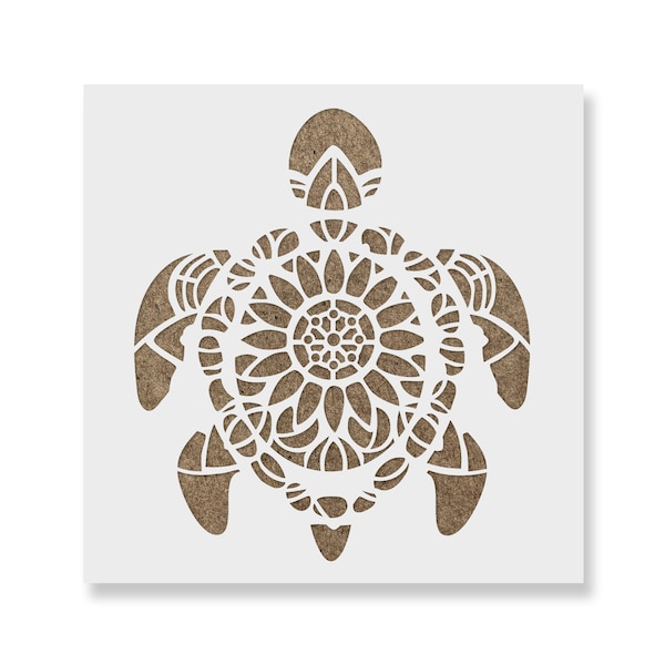 Mandala Turtle Stencil - Turtle Stencils, Large Turtle Stencil, Mandala Stencil, Sea Turtle Stencil, Animal Stencils, Large Stencil