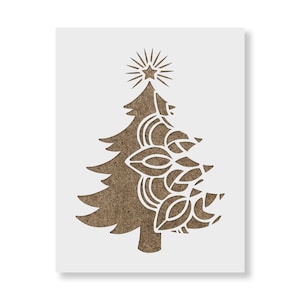 Christmas Tree Mandala Stencil - Holiday Stencil, Christmas Sign Ideas, Stencil Christmas, Merry Christmas, Holiday Decor