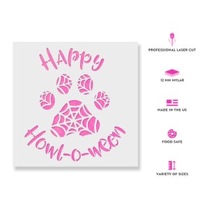 Paw Print Halloween Stencil Reusable Stencils for Painting Mylar Stencil for DIY Projects and Crafts image 2