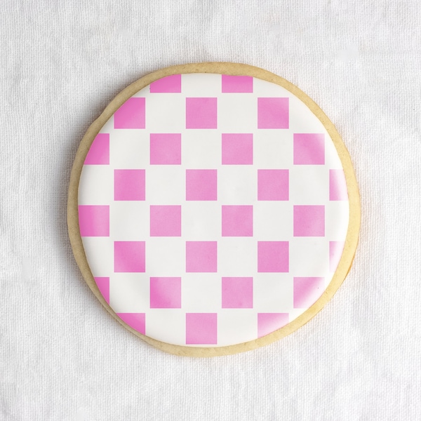 Checker Cookie Stencil - Reusable & Durable Mylar Cooke Stencils for Baking - Food Safe Material Laser-Cut in USA!