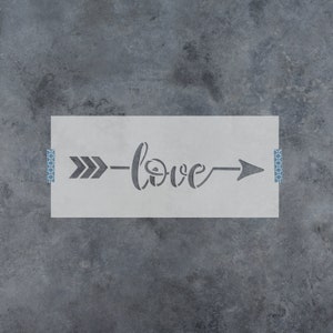 Love Arrow Stencil - Love Stencil, Love Word Stencil, Love Stencils, Arrow Stencil, Arrow Valentine Stencil, Cupid Stencil, Heart Stencil