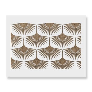 Art Deco Crane Wall Stencil, Wallpaper Alternative, Large Stencils for Walls image 8