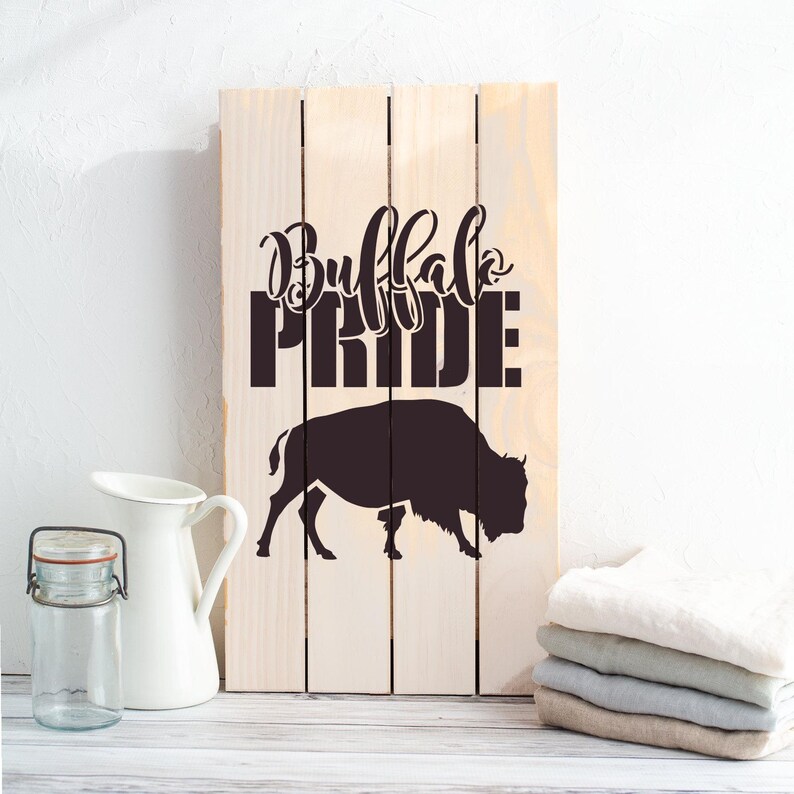 Buffalo Pride Stencil for DIY Painting Projects, Reusable Animal Stencils for Home Decor image 3