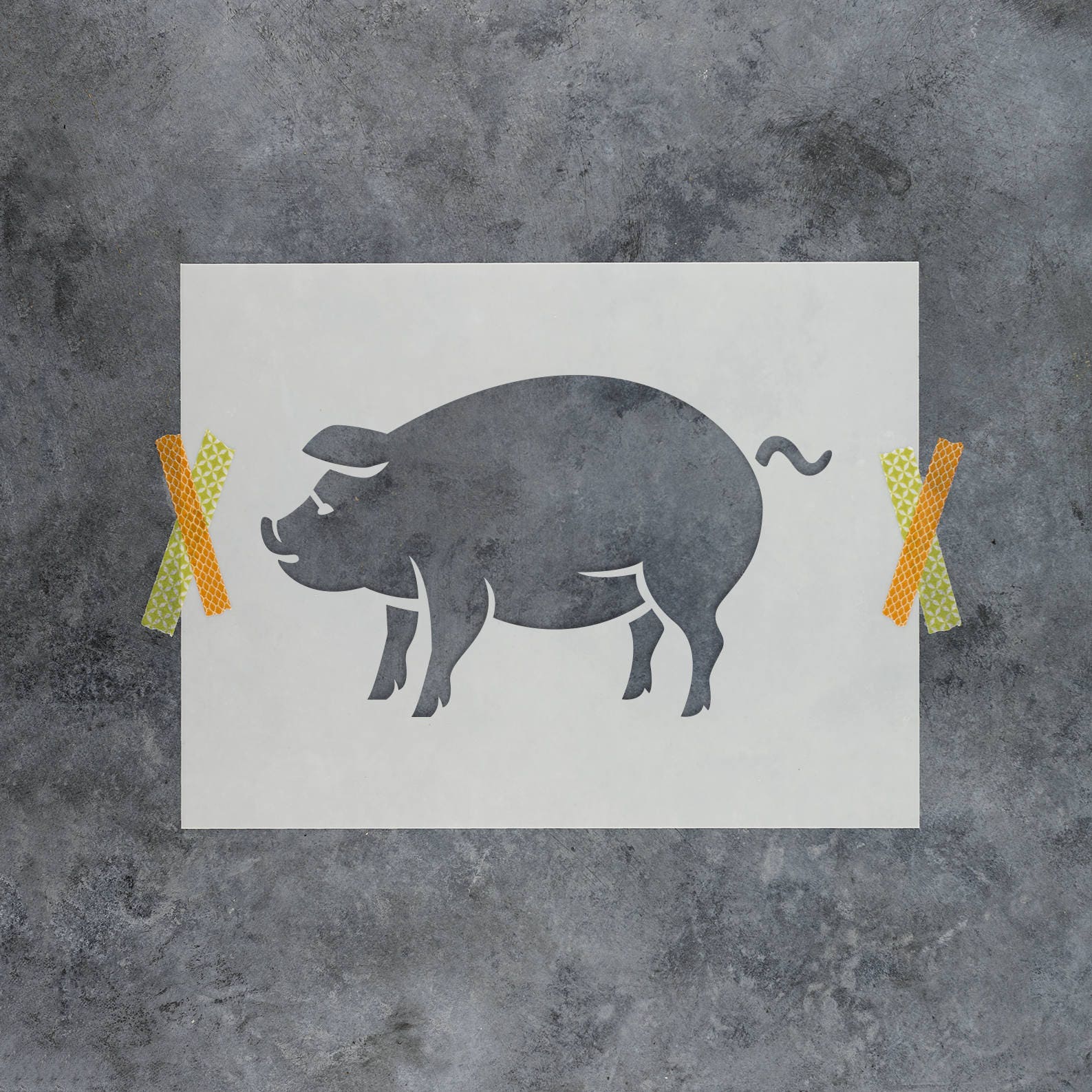 Pig Stencil Reusable DIY Craft Stencils of a Pig Silhouette Etsy