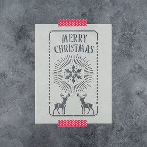 Merry Christmas Snowflake Stencil - Christmas Stencils, Holiday Stencil, Snow Stencil, Snowflake Stencil