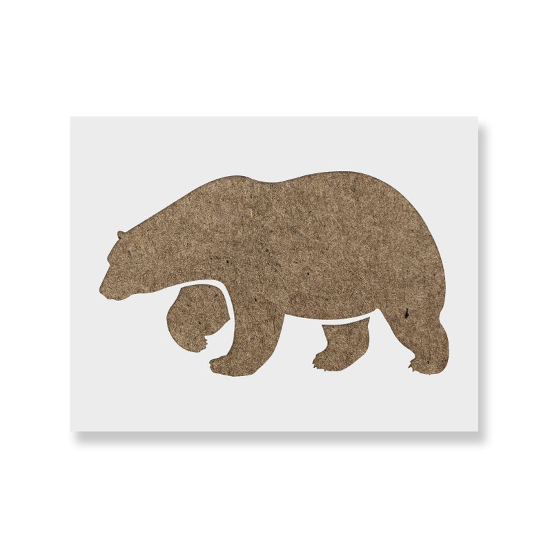 May include: A brown bear silhouette stencil, ideal for crafting and DIY projects.