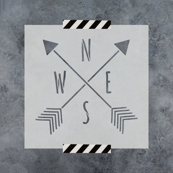 Reusable Stencils for Painting in Small /& Large Sizes Arrow Compass Stencil Template for Walls and Crafts