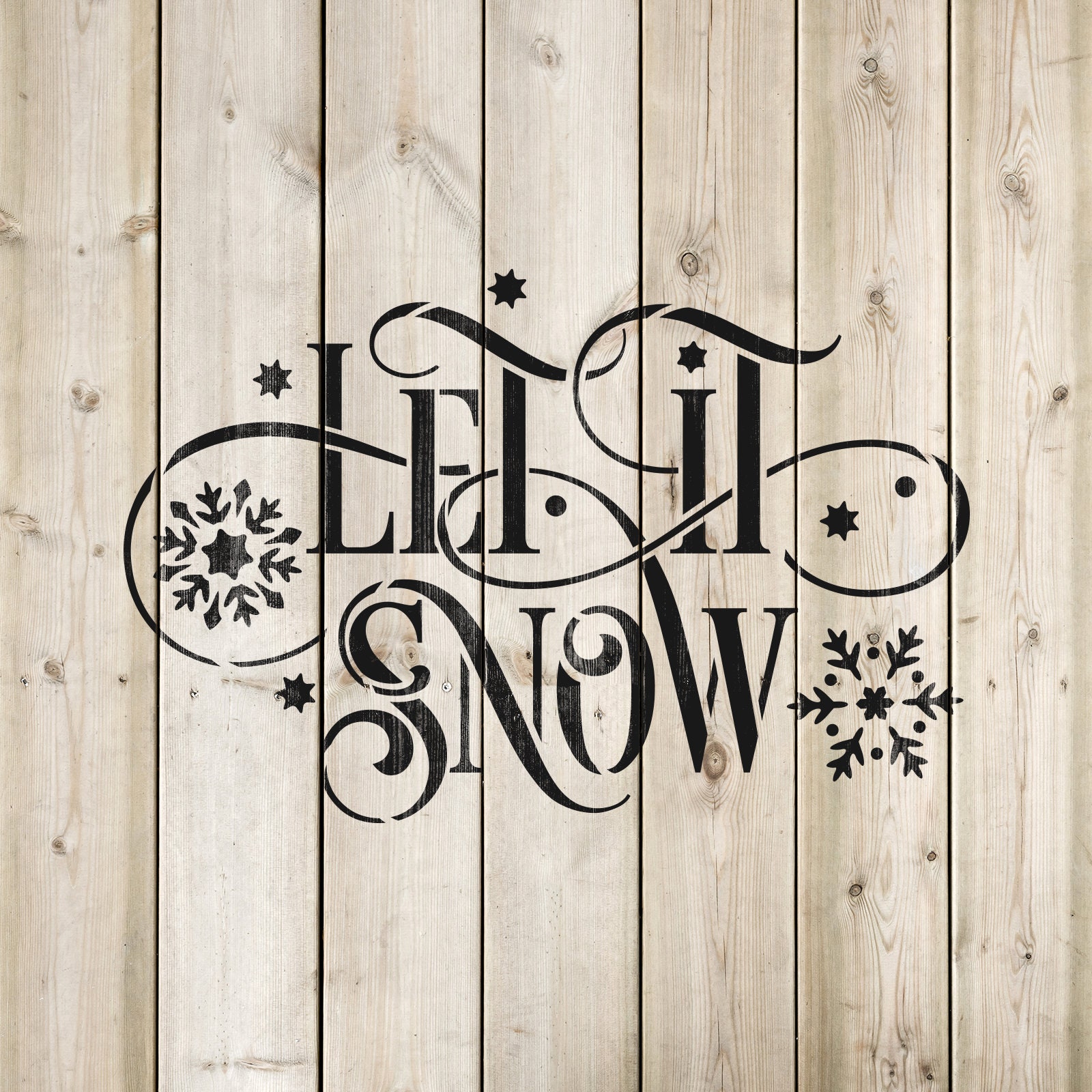 Let It Snow Stencil Easy Christmas Craft Drawing Stencils - Etsy
