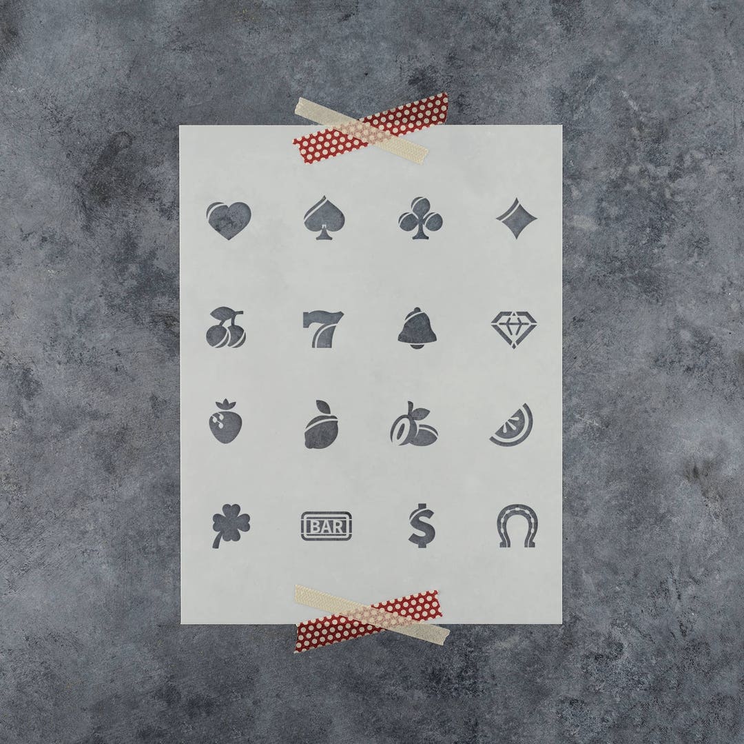 Casino and Gambling Stencil Casino Stencil, Gambling Stencil, Casino