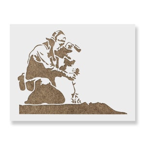 Banksy Stencil Flower Photograph - Protest Sign T-Shirt and Home Decor Art