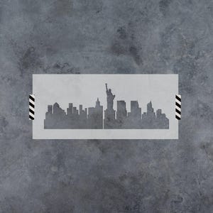 NYC Skyline Stencil for Painting | New York City Buildings and Skyline Stencils Decor image 1