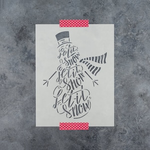 Let It Snowman Stencil - Reusable Snowman Stencils, Snowman Stencil Designs, Christmas Stencil, Holiday Stencil, Let It Snow Stencil