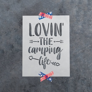 Camping Life Stencil - Camp Stencil, Life Stencil, Love Stencil, Camping Stencil, Camp Life Stencil, Outdoor Stencil, Hike Stencil