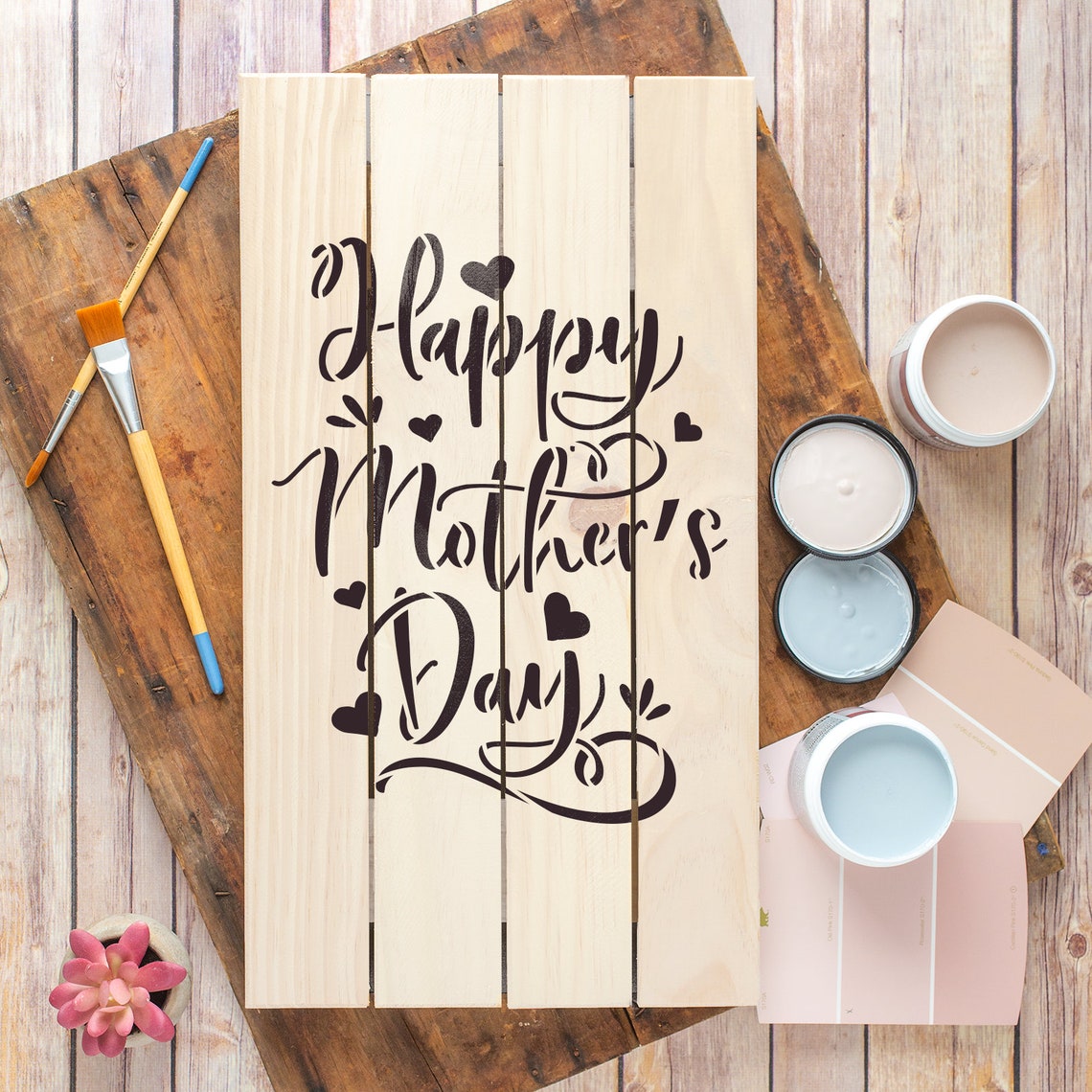 Happy Mothers Day Stencil Durable & Reusable Mylar Stencils - Etsy