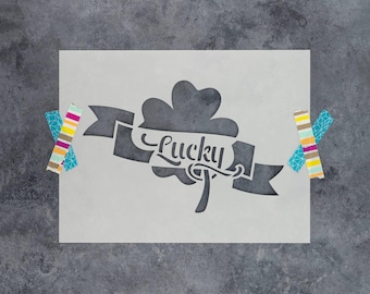 St Patricks Day Stencil for Crafts, Leprechaun and Shamrock Stencils, Irish Celtic Gold Design