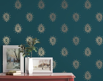 Boho Charm Pattern Wall Stencil for Bohemian Decor, Large Reusable Wall Paint Stencils