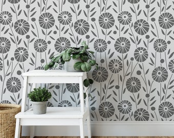 Posies Garden Pattern Wall Stencil - Wall Paint Stencils, Flower Stencil, Floral Stencils, Wall Pattern Looks Beautiful In Any Space!