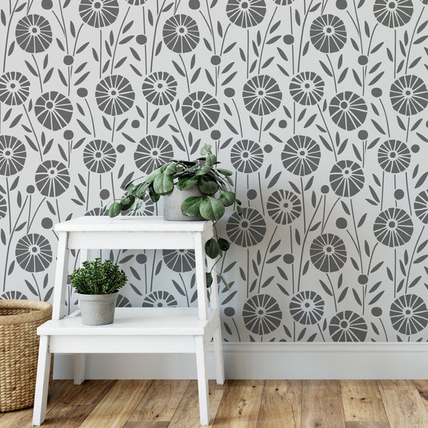 Posies Garden Pattern Wall Stencil - Wall Paint Stencils, Flower Stencil, Floral Stencils, Wall Pattern Looks Beautiful In Any Space!