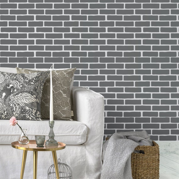 Brick Stencil Large Reusable Wall Design Of A - Faux Brick Wall Stencil Brick Stencil Large Reusable Wall Design Of A - Faux Brick Wall Stencil