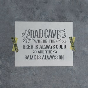 Dad Man Cave Stencil - Dad Stencils for Painting, Dad Stencil Designs, Fathers Day Stencil, Gift For Dad Stencil, Man Cave Stencil