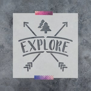 Explore Stencil - Arrow Stencil, Explore Stencil, Arrows Stencil, Explore Stencils, Adventure Stencil