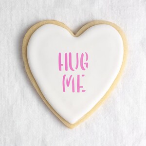 Valentine Words Cookie Stencil - Reusable & Durable Mylar Cooke Stencils for Baking - Food Safe Material Laser-Cut in USA!