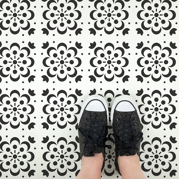 Dagmar Tile Stencil for Floors, Walls, Patio, Kitchen, Mediterranean Home Decor, Large Stencils