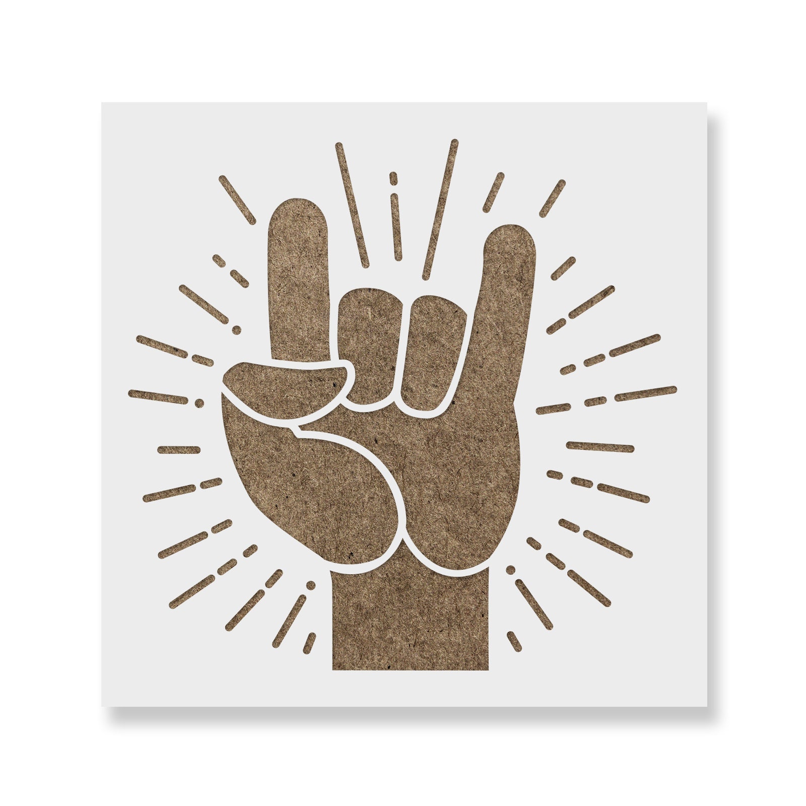Rock Hand Stencil - Rock and Roll, Rock Hand Stencil, Rock Stencil ...