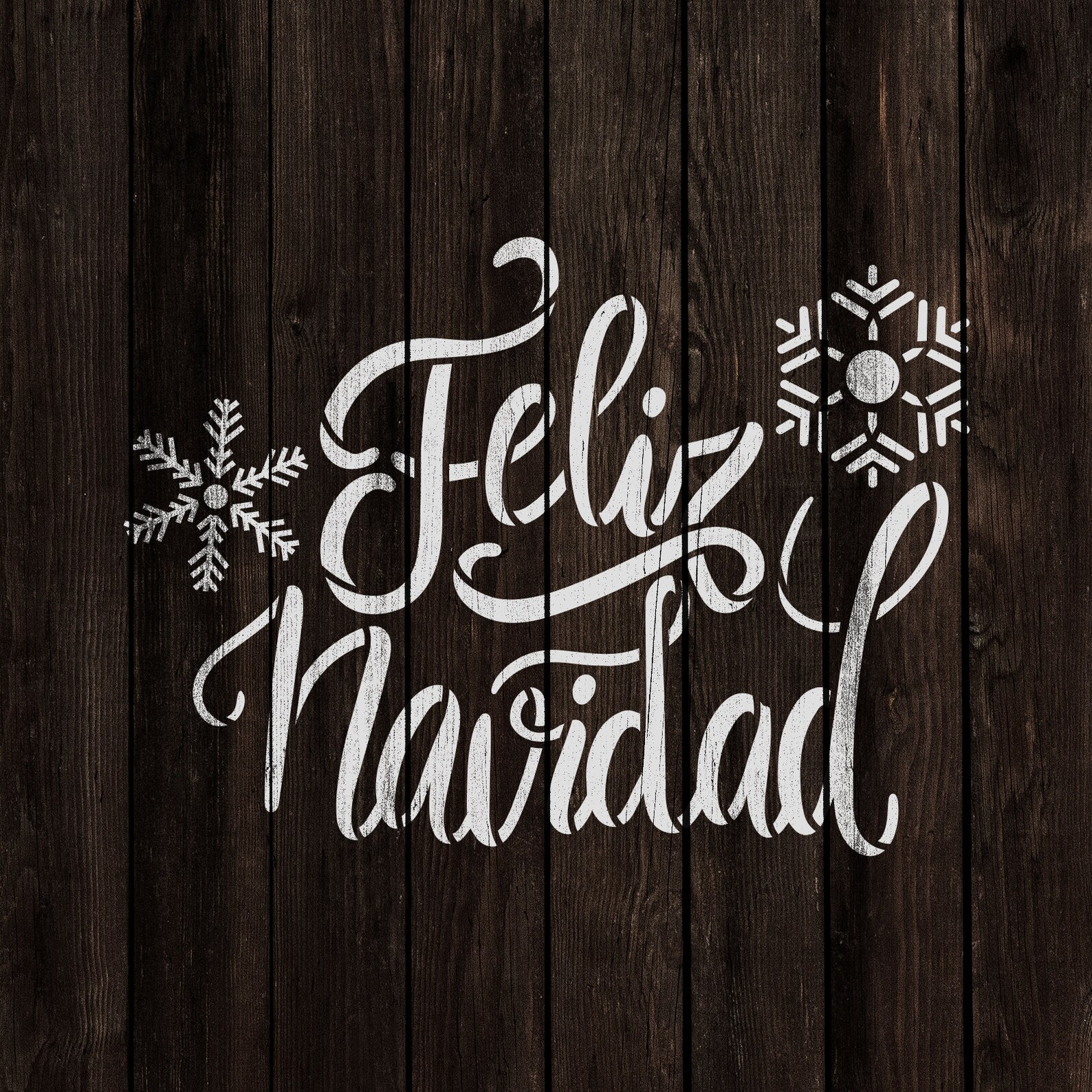 Feliz Navidad Snowflakes Stencil Reusable Stencils for - Etsy