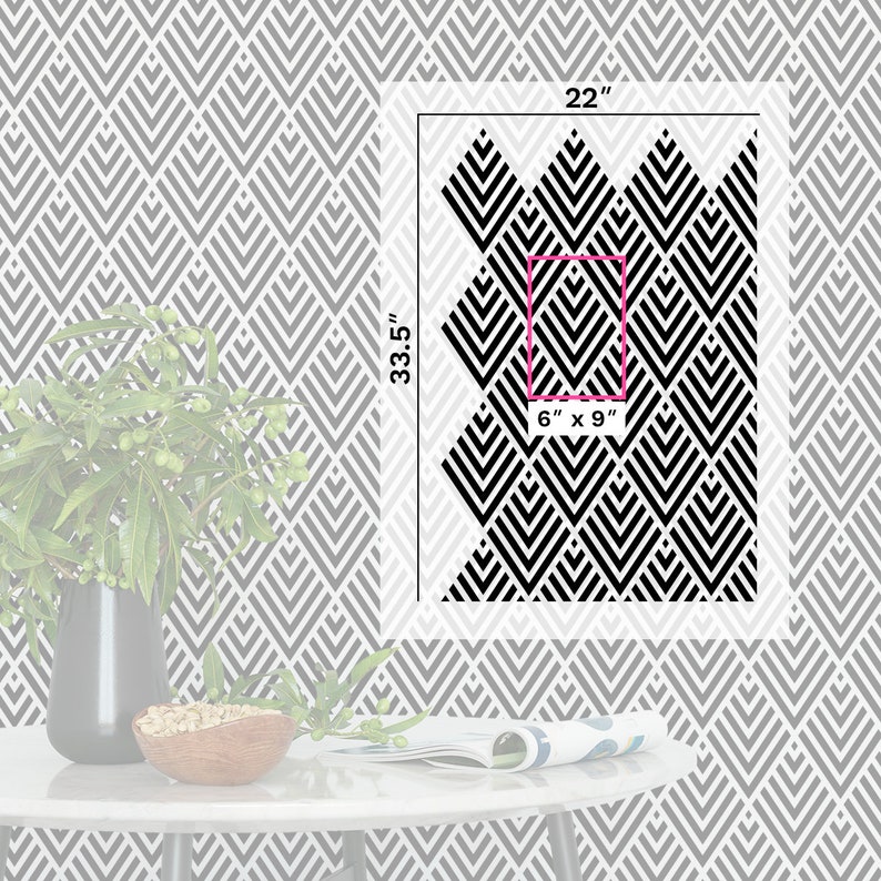Geometric Stencil Large Geometric Wall Stencil for Painting Etsy
