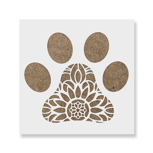 Mandala Dog Paw Print Stencil - Reusable Stencils for Painting - Create DIY Mandala Dog Paw Print Home Decor