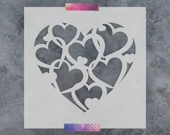 Pattern Heart Stencil - Heart Stencils, Pattern Stencil, Love Stencil, Stencil Of Love, Pattern Heart, Valentines Stencil