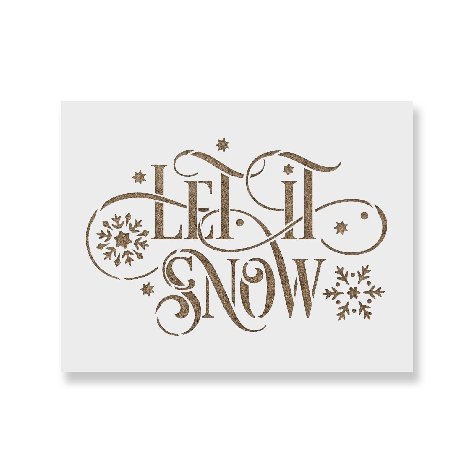 Let It Snow Stencil Easy Christmas Craft Drawing Stencils - Etsy