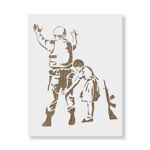 Soldier Girl Banksy Stencil - Banksy Stencils - Street Art Inspired Graffiti Stencil - DIY Painting Supplies - Reusable Craft Stencil