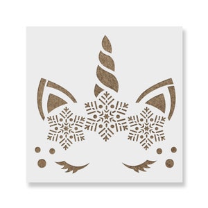Snowflake Unicorn Stencil - Merry Christmas Stencils, Christmas Decor, Christmas Craft, Christmas Craft Ideas For Adults