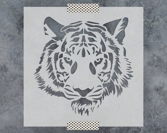 Tiger Head Stencil - Tiger Stencil, Animal Stencils, Tiger Head Stencil, Tiger Stencils, Tiger Stripe Stencil, Tiger Face Stencil