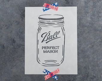 Mason Jar Stencil Set for Kitchen Decor, Cooking, Painting, and Ball Jar Craft Designs