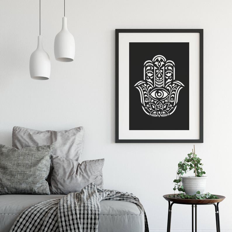 Hamsa Palm Mandala Stencil Reusable Design Stencils of a - Etsy