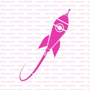 Rocket Ship Stencil - Reusable Craft Stencil of a Rocket Ship Blastin ...