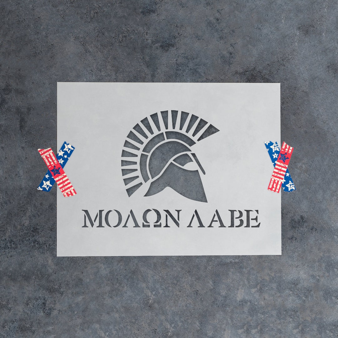 Molon Labe Spartan Helm Stencil for Greek Warrior Helmet and Ancient ...